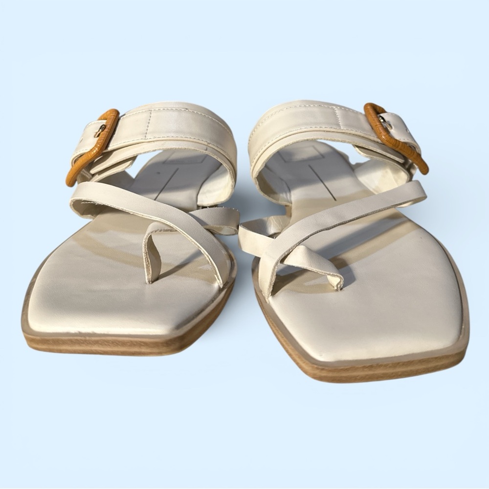 Dolce Vita Ivory Buckle Thong Slide Sandals Size 9 - Picture 2 of 8